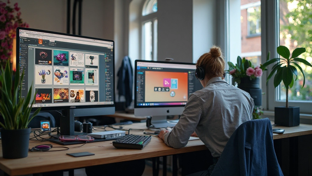 Modern webdesign studio met designteam aan het werk