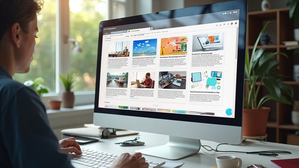 Moderne websitedesign interface op computerscherm met responsive layouts